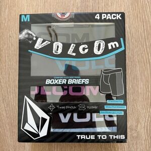Volcom 4 Pack Boxer Briefs 6.5 inch Inseam New‎ Blue, Olive Green, Black